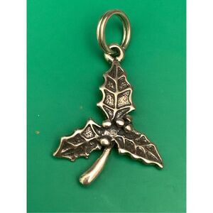 Holly and Berries Sterling Silver Jewelry Charm #holiday